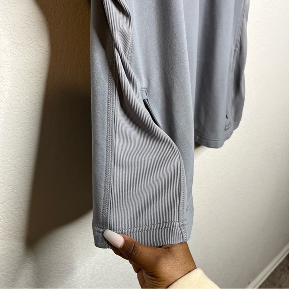 Jaanuu Women Scrub Top 3X Side‎ Zipper Pockets Jersey Knit Stretch Gray Short - Picture 8 of 9